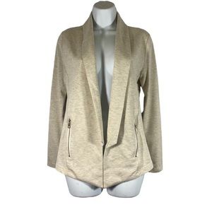 Tart Collections Size XS Jacket Open Front Oatmeal Zipper Pockets Poplin